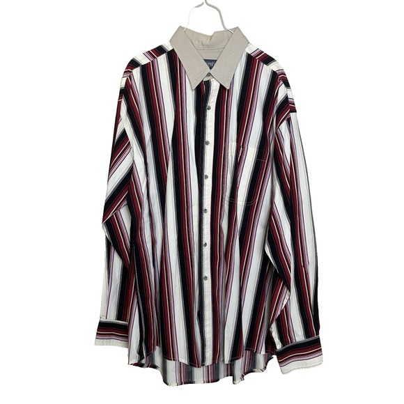 Wrangler Other - Wrangler 20X Men's XL Western Button Down Shirt Striped 17.5x35/36 Cotton Rodeo‎